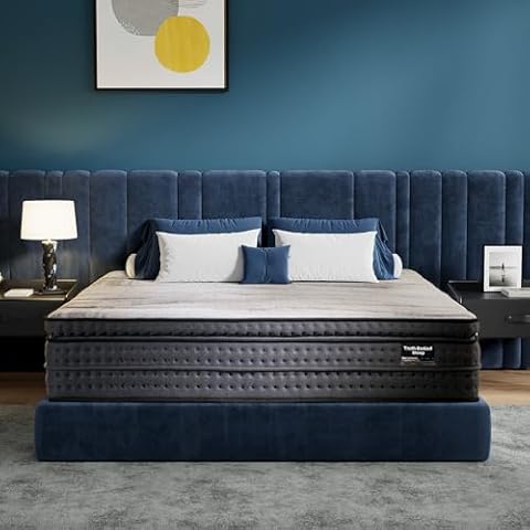 SURLUNKEYS King Mattress Medium Plush - 14 Inch Memory Foam Hybrid Mattress Strong Edge Support Without Motion Transfer for Deep Sleep, Grey Cover