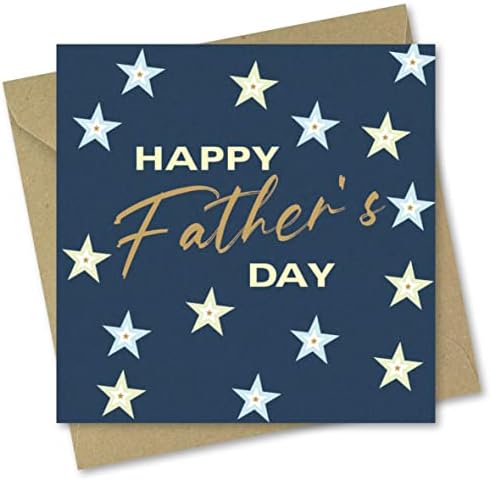 Fathers Day Card for Dad. Stars Design. Made in UK. Card 150x150mm supplied with Envelope. Ecofriendly. - View 3