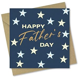 Fathers Day Card for Dad. Stars Design. Made in UK. Card 150x150mm supplied with Envelope. Ecofriendly.