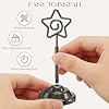 Urban Deco 16 Pieces Table Card Holder Place Card Holders 4 inches Steel Card Holders for Photos, Food Signs, Memo Notes, Weddings, Restaurants, Birthdays (Nickel Black Pentagram) - 2