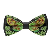 XUTSAKDCJ Classic Printed Bow Tie with Adjustable Length, Breathable Butterfly Weed Leaf Art Pre-tied Bow Tie for Party Banquet Wedding Bowtie