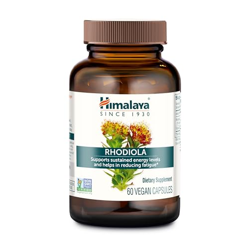 Himalaya Rhodiola Rosea - Herbal Energy Supplements for Supporting Stress Relief, Energy, and Exercise Endurance - Vegan, Gluten Free, 250 mg, 60 Capsules