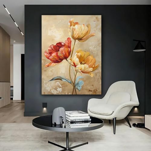 Décoration murale moderne salon : tableau botanique 40x60cm - 3