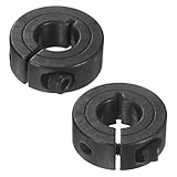 M METERXITY 2er-Pack Einfach Geteilte Wellenkragen 15mm Bohrung 45 Stahl Klemmen Wellenkragen 34mm Außendurchmesser 13mm Dicke Mit M4 Klemmsschraube Für Stoppers/Maschinen [Schwarz]