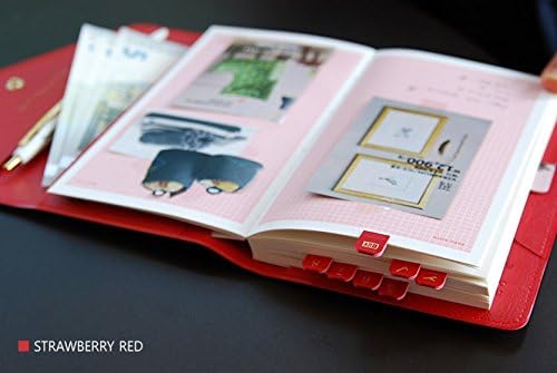 Shine Day Leather Sticker - Diary Index Decorative Leather Sticker (Strawberry Red)
