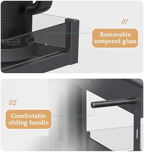 Corner Pull-Out Baskets for Kitchen Storage Cabinet, 4 Metal Slide-Out Drawers, Fits 61-64cm Cabinets, Space-Saving Organizer for Left & Right Hand Use