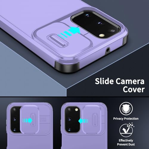 Asuwish Phone Case for Samsung Galaxy S20 5G 6.2 inch with Tempered Glass Screen Protector and Slide Camera Cover Hybrid Silicone Slim Protective Cell Accessories S 20 20S UW S2O G5 Women Men Purple by Asuwish - Used condition - Image 5