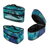 Rchsmod Green Blue Tie Dye Print Steam Iron Case Portable Steamer Storage Bag Lightweight Travel Iron Holder Carrying Case Iron Accessories, Case Only