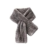  QWAXTRIW Bufanda De Visón De Punto De Doble Capa De Invierno con Cuello De Visón Bufanda De Visón De 90 Cm De Largo