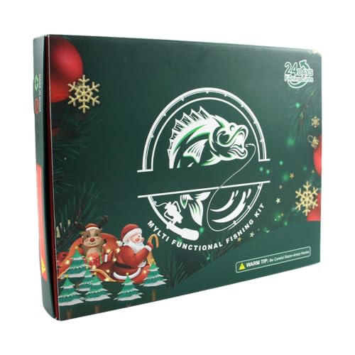 Christmas Advent Calendar 24 Days Portable and Realistic Fishing Kit