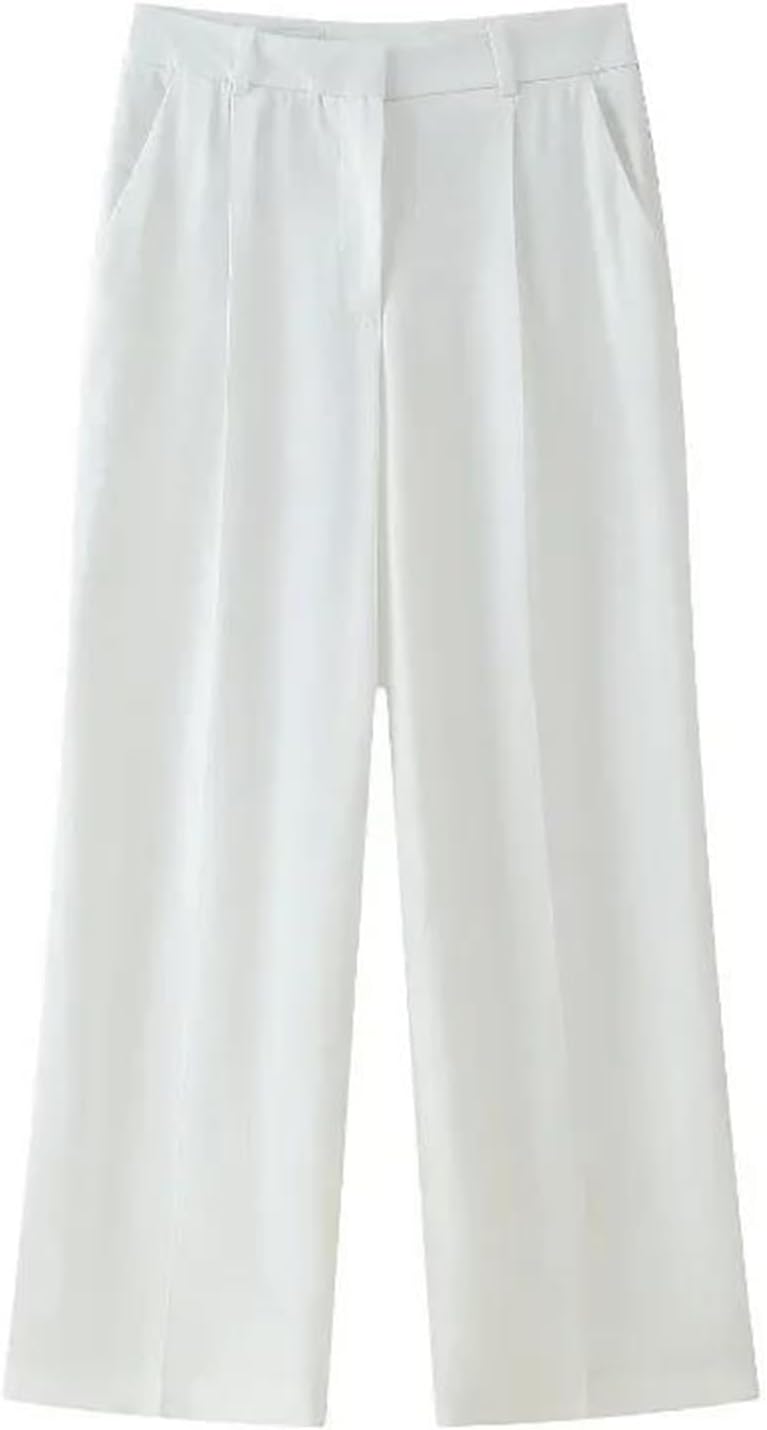 Women's Sexy Two Piece Pant Sets Backless Sleeveless Crop Top and High Waist Wide Leg Trousers Summer Vacation Outfits
