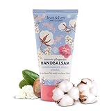 Jean & Len bálsamo de manos algodón y manteca de karité, cuidado de manos para manos secas a muy secas, hidrata y nutre intensamente, sin parabenos ni siliconas, vegano, tubo de crema de manos, 75 ml