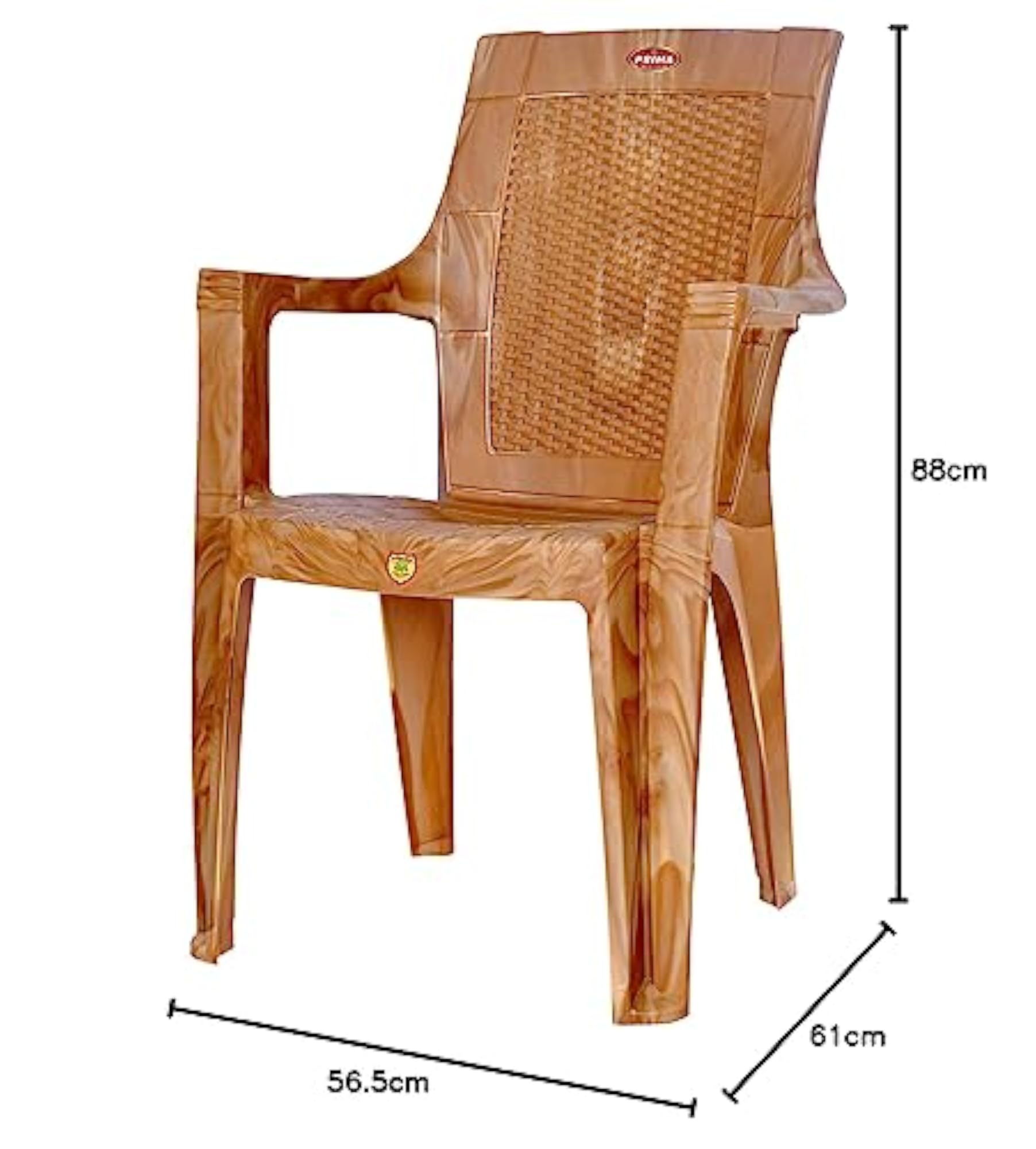Set of 2 Stackable Plastic Chairs for Living Room