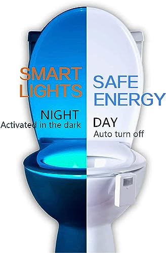 2 Pack Toilet Night Lights with Motion Activated Sensor,16-Color Changing LED Inside Toilet Bowl Nightlight, Cool Stuff for Bathroom Accessories Decor, Unique Gadgets for Men and Kids Brithday Gifts - Image 8