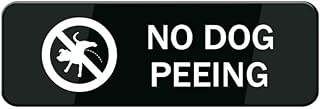 No Dog Peeing Acrylic Sign, 10"X3" - Strong Self-Adhesive for House, Home, Office & Front Door Yard