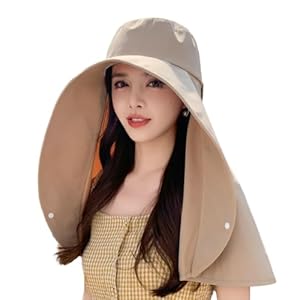 Sun Hats for Women Sun Protection Wide Brim Shawl with Neck Flap Hiking Visor Hat Outdoor Summer Beach