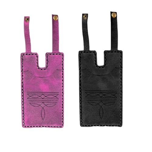 Western Boot Wallet, Credit Card Holder with Snap Strap, Handcrafted & Portable, Mini Leather Wallet for Women/Men (Red+Black)