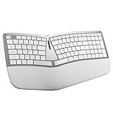 Nulea RT07B Wireless Ergonomic Keyboard - Split Keyboard, Wrist Rest, Natural Typing, Bluetooth and USB Connectivity, USB-C Rechargeable,Compatible with Windows Mac (Grey White)