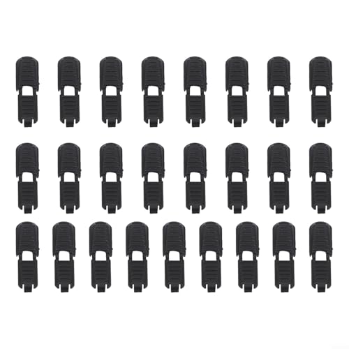 25 stycken sladdändar dragflikar spetsar sko spets ändklämmor sladdlås för ryggsäckar och utomhusutrustning, lämpliga för rep upp till 3 5 mm med fasta grepptänder