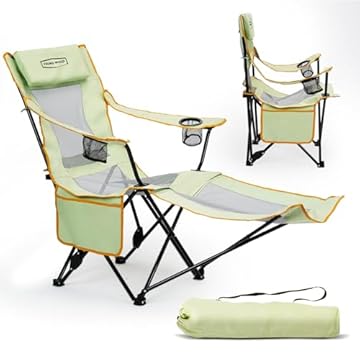 folding camp chair with leg rest