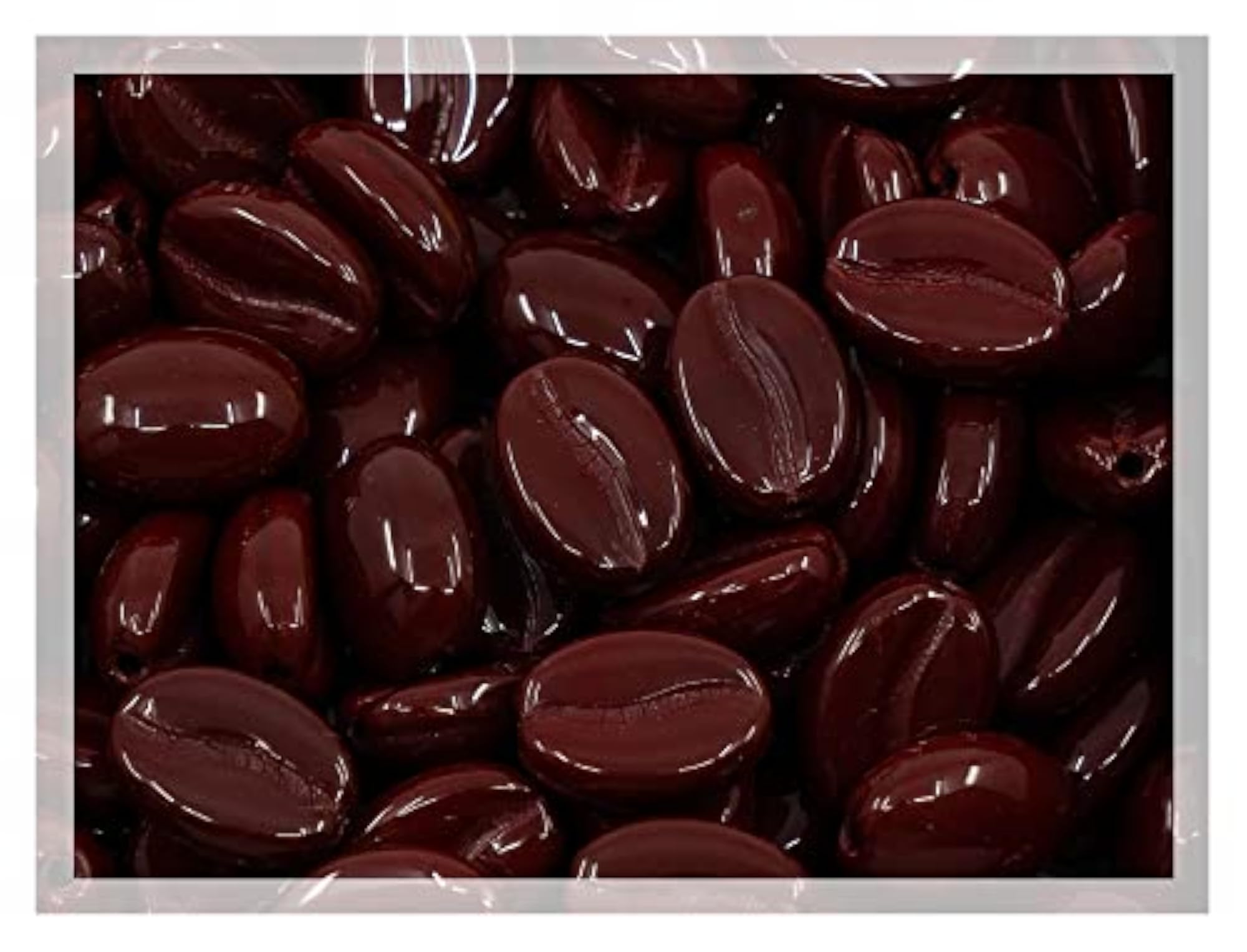 50 pcs of Glass Coffee Bean Beads Czech Republic