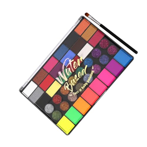 Gogogmee 1Set Color Face Paint Set Portable Water Soluble Makeup Kit for Festivals DIY and Face Painting Includes Brush for Creative Patterns and Easy Cleanup