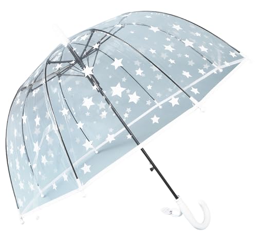 Parapluie enfant transparent étoiles en fibre de verre léger