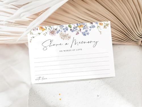 GardenCity Share a Memory Card - 50 Pack, Share a Memory Cards for Celebration of Life, Funeral, Memorial, Birthday, Graduation, Bridal Shower, 4” x 6\", Floral