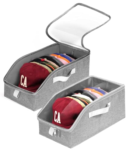 Livelab Hat Organizer for Baseball Caps, 2Pcs, Grey