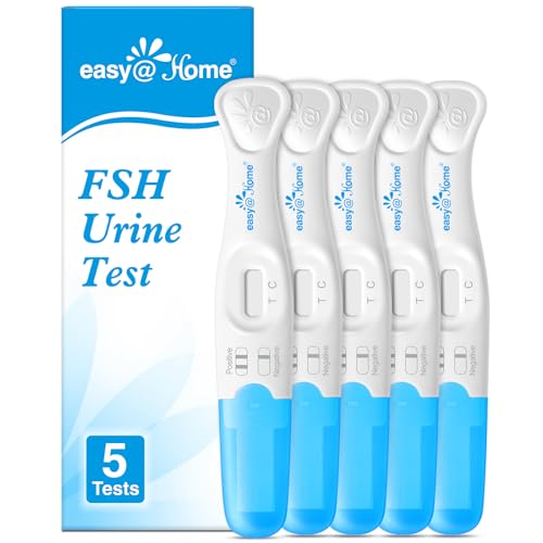 Easy@Home FSH Test Kit for Women - At-Home Hormone & Cycle Tracking with Premom App | Midstream Urine Test for Female Hormone Tracking | Reliable & Quick Results | 5 Tests