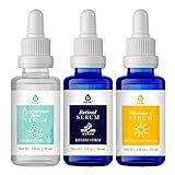 Pursonic Anti Aging Serum Set for Face 3 Pack: Hyaluronic Acid, Retinol Serum & Vitamin C Serum — Skin Care Set for Smoothing Wrinkles, Dry Skin, Fine Lines & More — Facial Skin Care Products