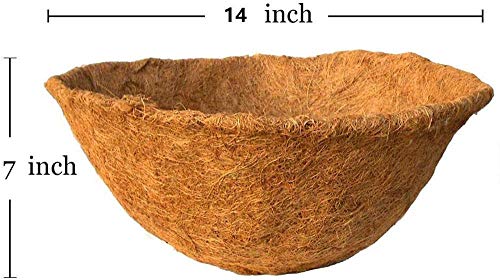 Hfhome 2Pcs 14" Round Coco Liner, 14 Inch Coco Fiber Replacement Liners For Hanging Basket #TOP3
