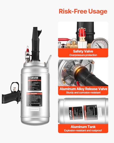 Image of VEVOR Portable Tire Bead Seater, 1.6 Gal / 6 L Air Bead Blaster, Handheld Tire Inflator Tool, 87-116 PSI Operating Pressure, Trigger Seating Inflator for Car, Compact SUV, Light Truck, E-Bike, RV, ATV