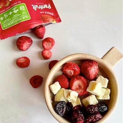 PANFRUIT Freeze-Dried Organic Strawberry Banana Snacks 100% Natural, No Sugar Added, GMO-Free, Gluten-Free 4 Individual Packs (0.71 oz) Healthy Crunchy Fruit Snack for Kids & Adults