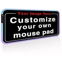 Personalized RGB LED Extended Mouse Pad - Customized Large Mousepad for Office & Dorm - Custom Keyboard Mat - Personalised Gifts for Gaming Lovers, 35.4x15.7 in
