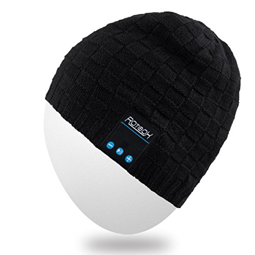Rotibox Washable Mens Womens Hat Bluetooth Beanie Running Cap w/Wireless Stereo Headphones Mic