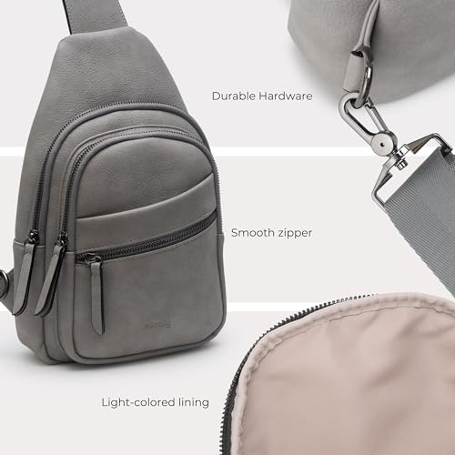 Image of Alldaily Large Sling Bag for Women Crossbody Purse Leather Fashionable Trendy Chest Bag for Travel, Fanny Pack (Grey)