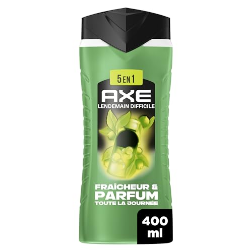 AXE - Gel Douche Homme 5en1 - Lendemain Difficile - 24h Hydratant - 87% d'Ingrédients d'origine naturelle - Parfum frais d'agrumes - 400ml