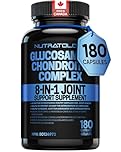 Nutratology Glucosamine Joint Supplement with Chondroitin, MSM & Turmeric | Canadian-Made | Joint Pain Relief Supplements - 1500MG Glucosamine - Supports Healthy Joints & Cartilage - 180 Capsules