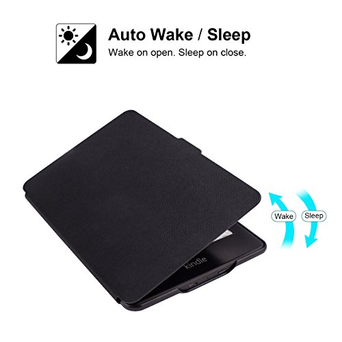 Capa para Kindle Paperwhite (até 2018) - Rígida - Fecho magnético - Preta