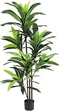 VIAGDO Dracaena Silk Plant Artificial 5ft Faux House Plants Evergreen Dracaena Marginata Fake Yucca