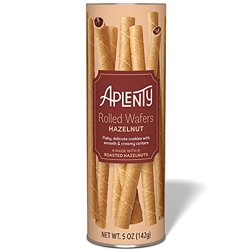 Image of Amazon Brand - Aplenty, Hazelnut Rolled Wafers, 5 oz