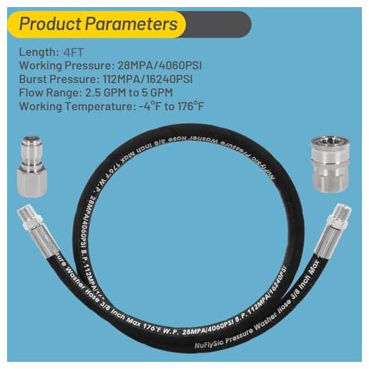 NuFlySic 4FT Pressure Washer Jumper Hose
