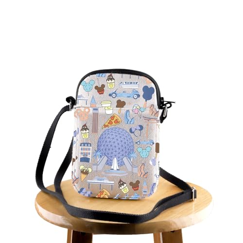 FEELMEM Magic Coordinator - Bolso cruzado con diseño de castillo del reino, regalos de vacaciones familiares, regalo de viaje familiar, beige