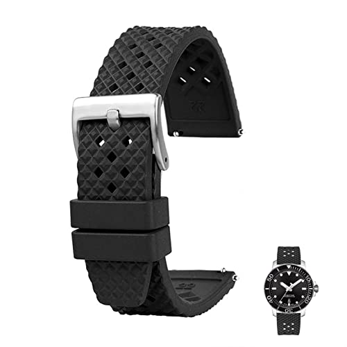 Bracelet montre 22mm 20mm fluoro caoutchouc étanche pour Omega