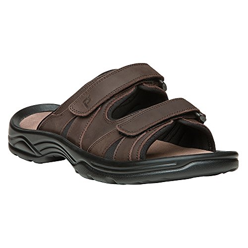 Propét Men's Vero Slide Sandal, Brown, 11 XX-Wide by Propét - Used condition - Image 2