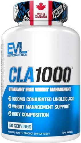 CLA 1000mg | Weight Management & Body Composition Support | 80% Conjugated Linoleic Acid | Stimulant-Free Weight Management | Advanced CLA Supplement for Men & Women | Made in Canada | 180 Softgels
