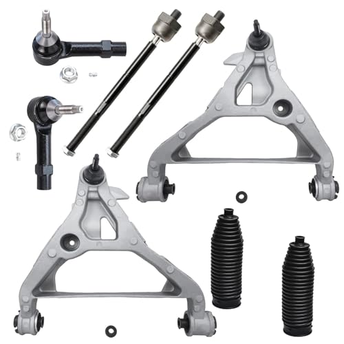 Image of Detroit Axle - 8pc Front End Control Arms Kit for 03-06 Ford Expedition Lincoln Navigator, 2 Lower Control Arms 4 Tie Rod Ends 2 Boots 2003 2004 2005 2006 Replacement