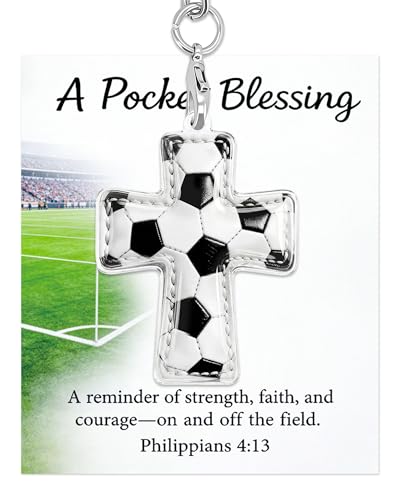 Soccer Pocket Cross with Verse Card Christian Gift