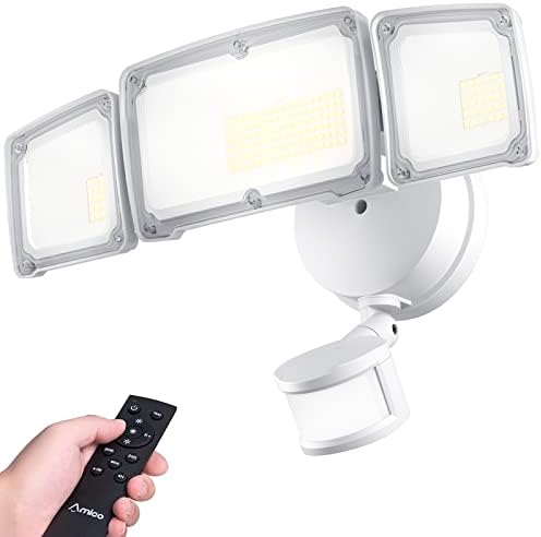 40W Remote Controlled LED Security Light Motion Outdoor, 4000LM Bright Security Light with Remote, 2700-6500K Stepless Adjustment, IP65 Waterproof, Motion Activited Light for Porch, Yard, Entryways